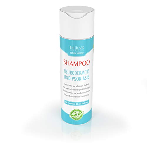 200 ml Veganes Shampoo von Believa zur Linderung von Neurodermitis und Psoriasis. Wirkt gegen Trockene sowie Juckende (Schuppenflechte) Kopfhaut.