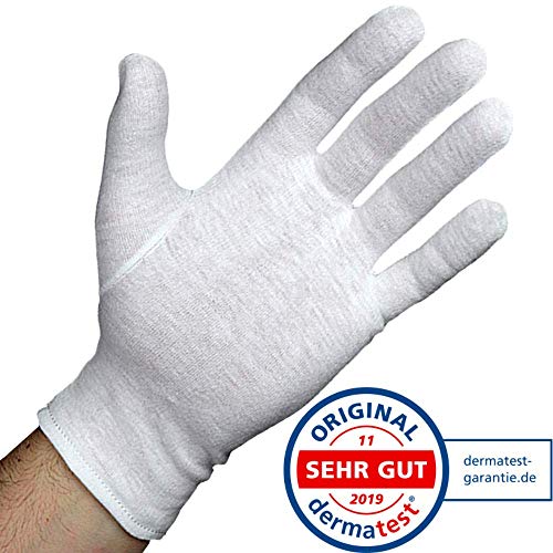 Dermatest: Sehr Gut - Lavamed® Baumwollhandschuhe - extra weiche Baumwoll-Handschuhe aus 100% Baumwolle - Trikothandschuhe - weiße Zwirnhandschuhe - Premium Kosmetikhandschuhe (3 Paar, XL)
