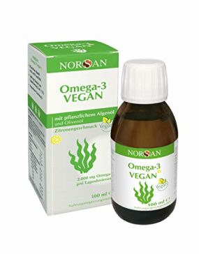 NORSAN Omega-3 VEGAN I 2.000 mg Omega-3 und 800 IE Vitamin D3 I 100% vegan I pflanzliches Algenöl I besonders reich an EPA & DHA I umweltschonend hergestellt I von Natur aus schadstoffarm