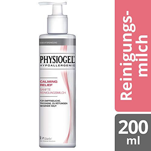PHYSIOGEL Calming Relief Sanfte Reinigungsmilch, hypoallergen - Entfernt gründlich Make-Up und Unreinheiten, 200 ml